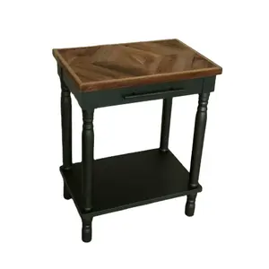 Chinese suppliers northern european rustic antique wood top console side table with shelf