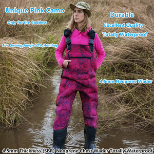Vente en gros <span class=keywords><strong>Cuissardes</strong></span> de pêche à la mouche roses pour femmes <span class=keywords><strong>Cuissardes</strong></span> de pêche personnalisées à motifs camouflage pour femmes - Product Image 3