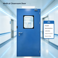 Porte coulissante de purification à économie d'espace avec fenêtre de visualisation pour salle blanche, chambre à air et salle tampon, directement de l'usine