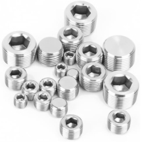 Assortiment de raccords filetés en acier inoxydable de différentes tailles, bouchons de tuyau NPT pour la plomberie et l'utilisation industrielle
