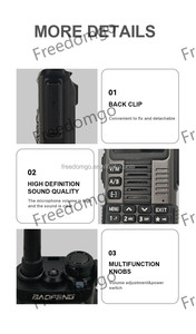 Walkie Talkie Analógico BF-K67 VHF/UHF, Comunicación Bidireccional, Radioaficionado, 5W, Alcance de 0-8km, Walkie Talkie Portátil con Carga Tipo-C - Product Image 4