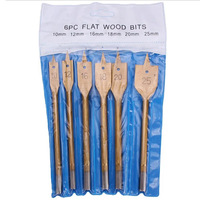 6 pièces titane plaqué planche de bois ouvre-trou foret ensemble poignée hexagonale 10-25mm plat bois pelle foret