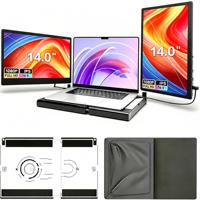 Moniteur d'extension portable triple écran pour ordinateur portable, double écran LCD rotatif IPS FHD 1080P de 14 pouces, usine OEM ODM F3