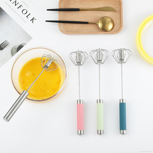 Manual Push Button Egg Beater Stainless Steel Semi Automatic Mixer For Kitchen Use Convenient Handheld Design - Product Image 2