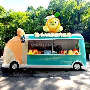 L'IA personnalisée restaure la tête de chat Cartoon Food Truck Remorque de restauration alimentaire mobile Chariots à café d'extérieur entièrement équipés à vendre - Product Image 6