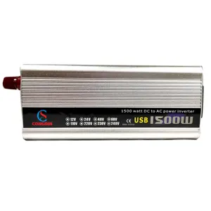 Constant Voltage High Frequency 1500W DC 12V to AC 220V Modified Sine Wave Inverter with Battery Clip and Universal Socket