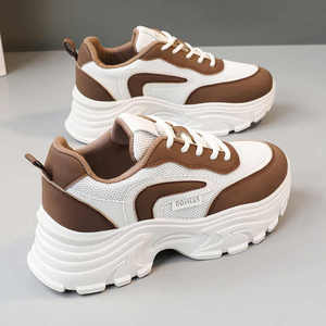 Chaussures de sport rehaussantes tendance en maille respirante à lacets pour femme, version coréenne, collection automne-été 2026 - Product Image 5