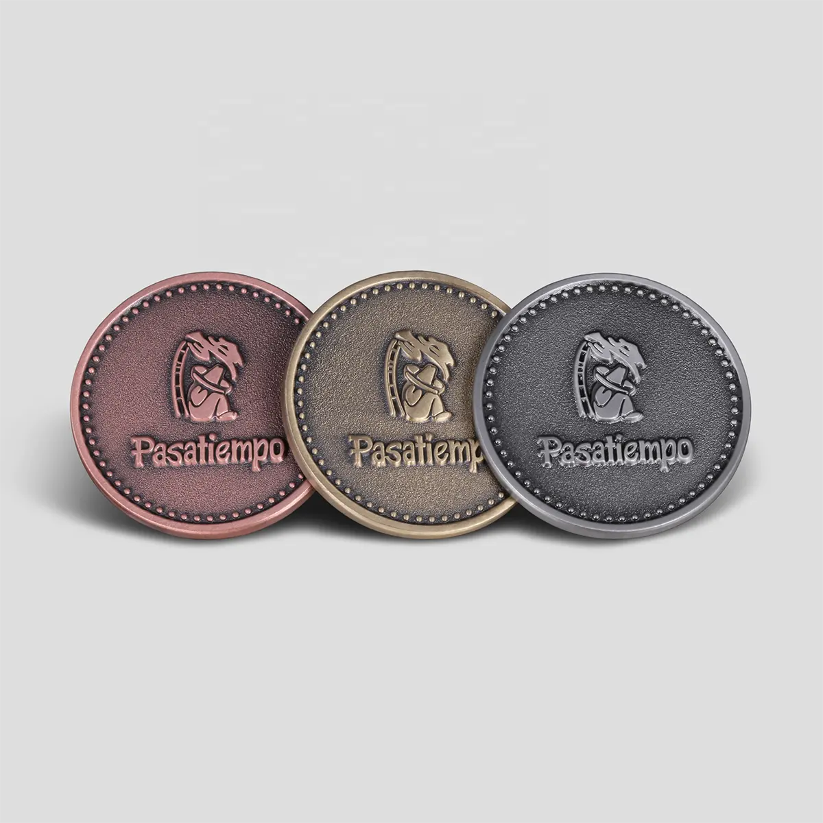Marcatore per pallina da Golf con Logo personalizzato all'ingrosso monete per marcatore a sfera in stile ottone rame antico Die Stamp Marker