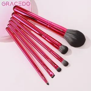 GRACEDO RTS 6pcs rose red makeup brush set high quality professional wholesale customize makeup brush supplier manufacturer