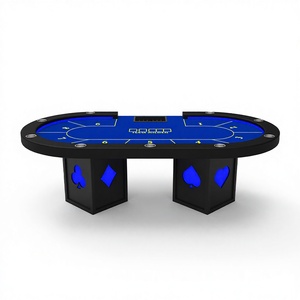 Mesa de Póker Texas Hold'em Profesional de Lujo Moderna para Casino, con Luz LED, Mantel Personalizable, Ecológica y Duradera - Product Image 1