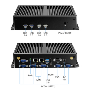 Helorpc Hot Bán pen-tium 3805U kép Gigabit Ethernet RS232 6USB Linux Barebone không quạt máy tính công nghiệp Máy tính để bàn nhỏ PC - Product Image 2