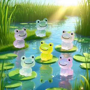 Mini figurines de grenouilles lumineuses qui brillent dans le noir en résine pour micro-terrariums, paysages de mousse, aquariums et jeux cachés - Product Image 3