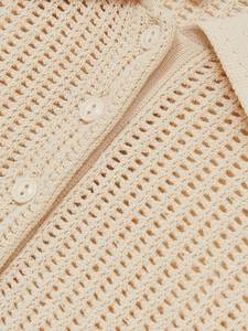 Áo Polo Dệt Kim Nữ Cổ Gập Phong Cách Thường Ngày Logo Mặt Trước Đơn Giản 100% Cotton Áo Dệt Kim Cho Nữ - Product Image 3