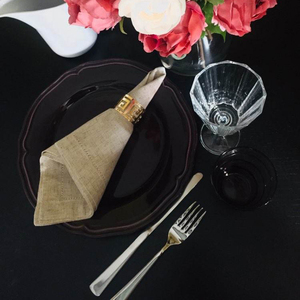 Rouleaux de serviettes en coton mélangé lin blanc personnalisé en gros faits à la main pour la maison repas mariages fêtes et événements - Product Image 4