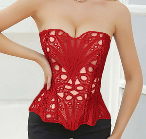 Corsés y Bustiers para Mujer <span class=keywords><strong>sin</strong></span> <span class=keywords><strong>Tirantes</strong></span> con <span class=keywords><strong>Sujetador</strong></span> de Malla Transpirable, Top con Cordones y Varillas, <span class=keywords><strong>Faja</strong></span> para la Cintura con Control de Abdomen - Product Image 5