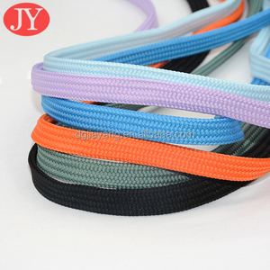 Vente en gros Polyester écologique rond de 8mm de largeur noir et blanc deux tons Logo personnalisé pour lacet pour baskets de course - Product Image 4