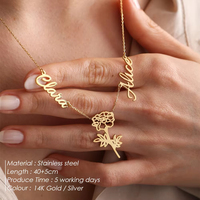 Collier minimaliste personnalisé Emanco en acier inoxydable plaqué argent/or, bijou tendance personnalisé pour la fête des mères