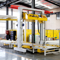 Machine d'emballage rotative automatique à bras double canal avec compression haute pression et découpe automatique du film pour palettes