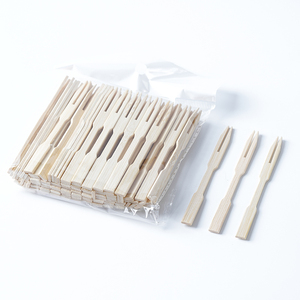 ชุดช้อนส้อมไม้ไผ่แบบใช้แล้วทิ้งส้อมส้อมผลไม้ช้อนเค้กไอศกรีมส้อม - Product Image 3