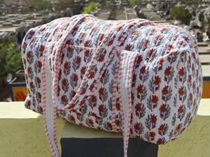 Large Bohemian Vintage Floral Duffle Bag Quilted Cotton Weekend Overnight Shoulder <b>Strap</b> Quirky Shopping Bag High Quality Custom - Product Image 3