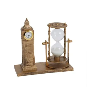 Ornamento criativo de ampulheta de areia movediça para presente de estudante torre de relógio vintage