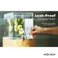 Homex | Home Kitchen Products Grand espace Distributeur de boissons Paquet de deux distributeur de boissons en acrylique avec infuseur pour fruits et herbes