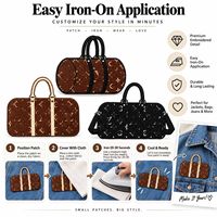 Patch brodé thermocollant ou à coudre pour sac à main de luxe, sac à bandoulière pour femme, marron et noir, tendance, vente en gros