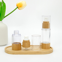 Pompe en bambou écologique avec bouchon ABS bouteille de pompe à lotion sans air