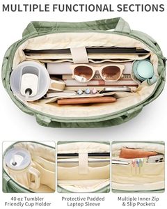 Bolso Tote Acolchado Ligero y Suave para Mujer, con Dos Correas, Diseño Impermeable y Acolchado, para Viajes, Escuela, Gimnasio |   Cierre de cremallera - Product Image 5