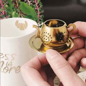 Accessori <span class=keywords><strong>per</strong></span> tè: infusore <span class=keywords><strong>per</strong></span> tè in acciaio inossidabile a forma di teiera d'oro-riutilizzabile <span class=keywords><strong>per</strong></span> tè sfuso/a base di erbe/spezie - Product Image 5