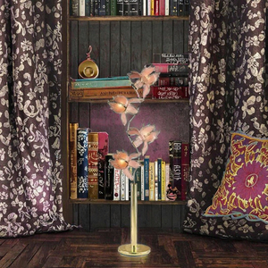 Best-Selling Modern Lotus LED <strong>Floor</strong> <strong>Lamp</strong> E27 Base <strong>Pink</strong> Shade Iron Glass Design for Living Bedroom Easy Installation - Product Image 3