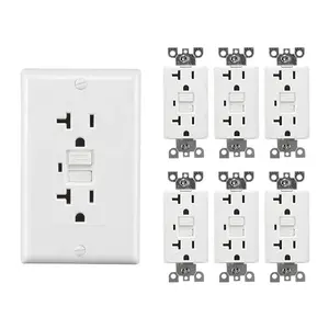 Barep BAS-003 Model US Standard Electrical Plugs 120V 20A Wall Socket Electric Receptacle Gfci Outlet White Box No Export Power