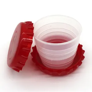 Plastic Portable Collapsable Foldable Drink Beer Cup Holder With Opener Bottle