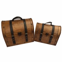 OEM Vente en gros impression personnalisée 100% bois Mini taille petite boîte au trésor de pirate antique rétro pour le stockage de cadeaux décoratifs