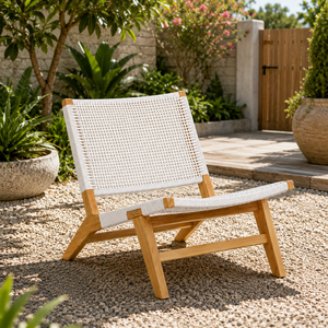 Traditional Indonesian Teak Eco-Friendly Durable Tropical Design Outdoor Garden Villa Bedroom Living Room Park <b>Relaxation</b> <b>Chair</b> - Product Image 5