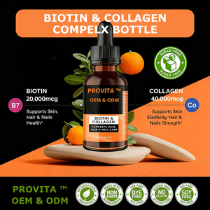 Provita Biotine Collagène Soutien Cheveux Peau Ongles 1000mg Gouttes Liquides Quotidiennes Complément Alimentaire Antioxydant Beauté Nutrition - Product Image 3