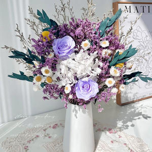 Fleur éternelle rose <span class=keywords><strong>feuille</strong></span> d'eucalyptus bouquet séché vraie fleur <span class=keywords><strong>gypsophile</strong></span> hortensia saint valentin fête des mères longue durée 3-5 - Product Image 6