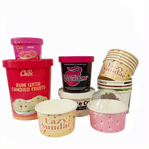 Cốc Đựng Kem Theo Yêu Cầu 500 Với Hộp Đựng Kem <span class=keywords><strong>Logo</strong></span> Thiết Kế Tùy Chỉnh Có Thể Phân Hủy - Product Image 2