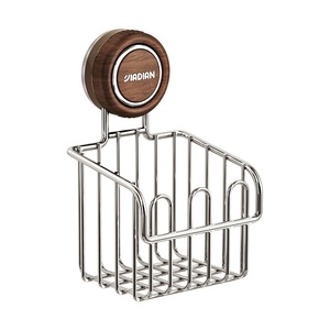 Stainless Steel Wall Mounted Storage <b>Basket</b> With Suction Cup Bathroom Organizer Ventilated Drainage Rack - Product Image 3