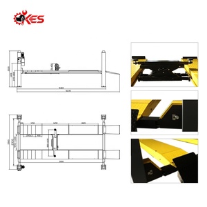 Elevador de vehículo grande de cuatro postes y 5 toneladas, elevador de rampa de 5000KG con Gato rodante <span class=keywords><strong>para</strong></span> <span class=keywords><strong>furgonetas</strong></span> grandes y elevadores de automóviles - Product Image 6
