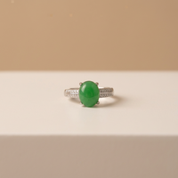 Bague en argent S925 incrustée de zircon et de calcédoine naturelle avec pierre principale ovale cabochon