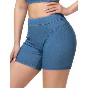 FOXA Women's Scrunch <b>Booty</b> Lifting Denim Shorts Stretchy High Waisted Jean Shorts With Pockets - Product Image 1