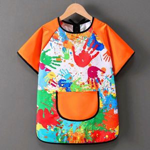 Kit tablier de protection réutilisable en coton imperméable à manches longues pour enfants, idéal pour l'art et les repas en maternelle - Product Image 4