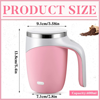 Tasse à café auto-agitante de tasse de mélange électrique automatique intelligente colorée d'acier inoxydable avec la rotation magnétique pour des cadeaux d'affaires