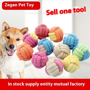 Due colori eco-friendly Squeaky cane giocattolo indistruttibile in Nylon corda di cotone palla per gatti molare la pulizia dei denti e il gioco - Product Image 2
