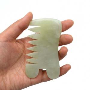 Chino Xiuyan Jade Gua Sha herramienta de masaje de raspado Jade verde <span class=keywords><strong>Guasha</strong></span> para antienvejecimiento <span class=keywords><strong>Guasha</strong></span> peine Jade - Product Image 1