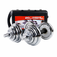 Ensemble d'haltères réglables 20 kg en fonte électrolytique, poids de gym à domicile, boîte portable pour l'entraînement de force du corps entier
