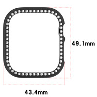 Boîtier de montre PC creux à une rangée de diamants pour Apple Watch S12 43mm 47mm, coque de protection antichoc, accessoire pour montre connectée