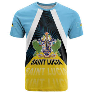 Camiseta personalizada <span class=keywords><strong>de</strong></span> Santa Lucía Feliz 44 años <span class=keywords><strong>de</strong></span> independencia Celebrando el Día <span class=keywords><strong>DE</strong></span> LA Independencia <span class=keywords><strong>de</strong></span> Santa Lucía Bandera Logo Camiseta - Product Image 3