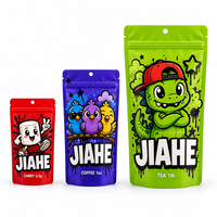 Sacs Mylar personnalisés JIAHE avec fermeture éclair, anti-odeur, pochettes Doypack verticales, 3,5g 28g 1oz 1lb, emballage plastique de qualité alimentaire